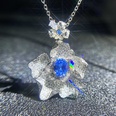 Luxus voller Diamant Aquamarin Schweizer blauer Topas Blume Taubenei Halskette Anhngerpicture15